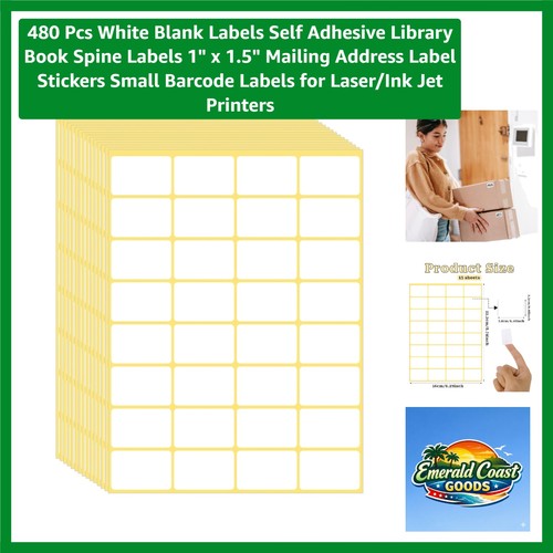 480 pcs white - blank, labels